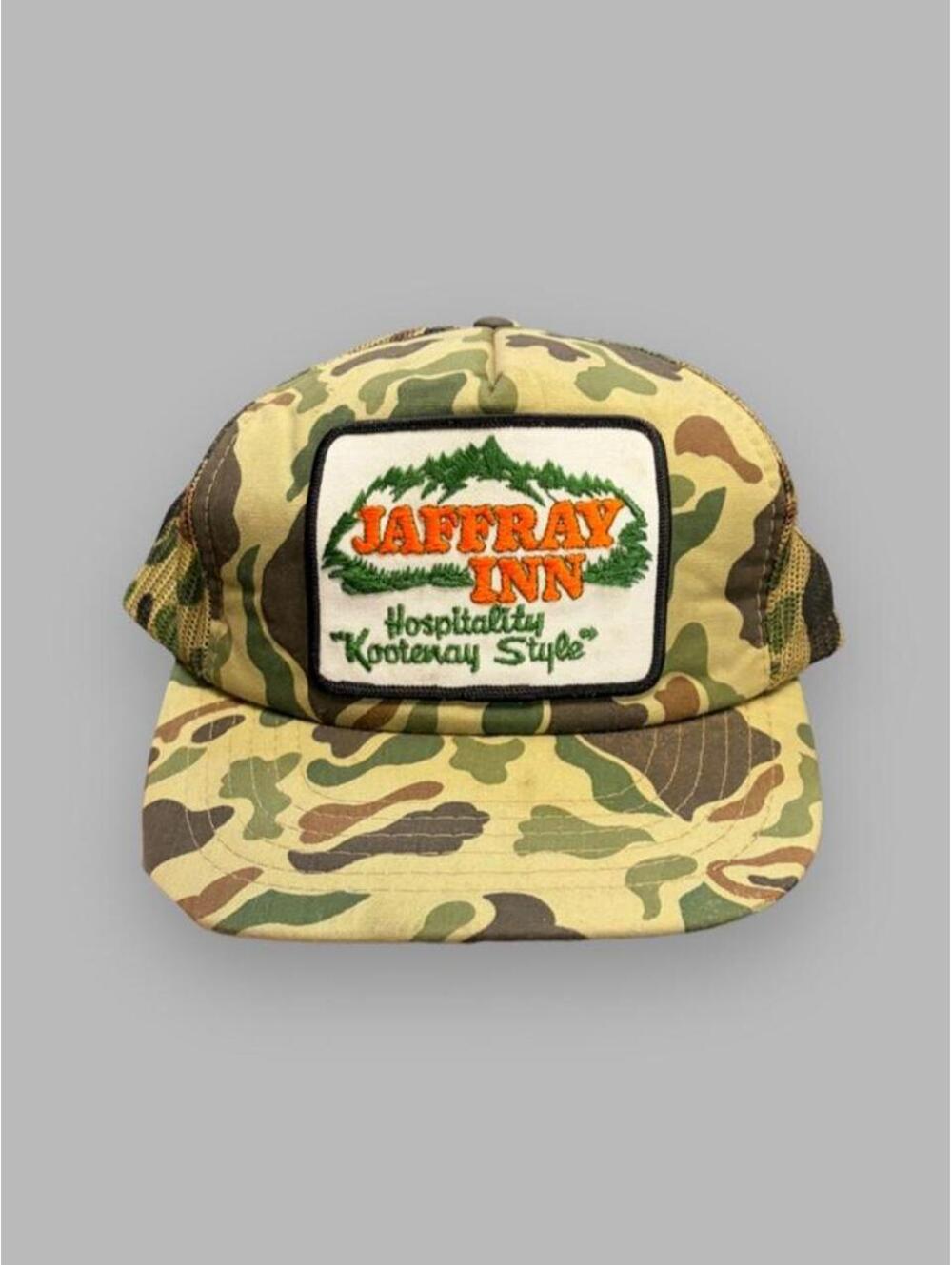 Vintage 80s Jeffrey In Kootenay BC Camo Hat